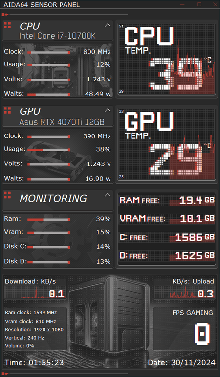 AIDA64 Skin Hardware Monitor HUD 600x1024 - AIDA Skins | AIDA Skins