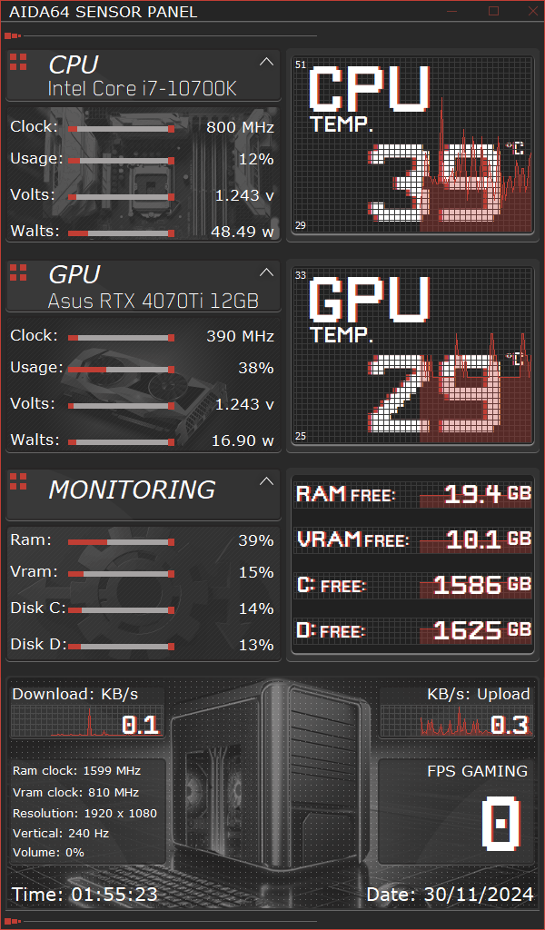 AIDA64 Skin Hardware Monitor HUD 600x1024 - AIDA Skins