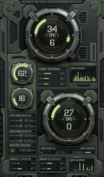 AIDA64 Skin Havoc Station HUD 600x1024 - AIDA Skins