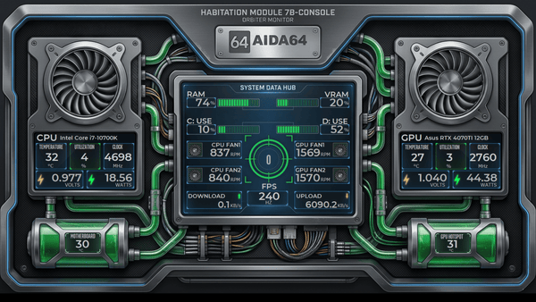 AIDA64 Skin Hydro Reactor HUD 1920x1080 - AIDA Skins