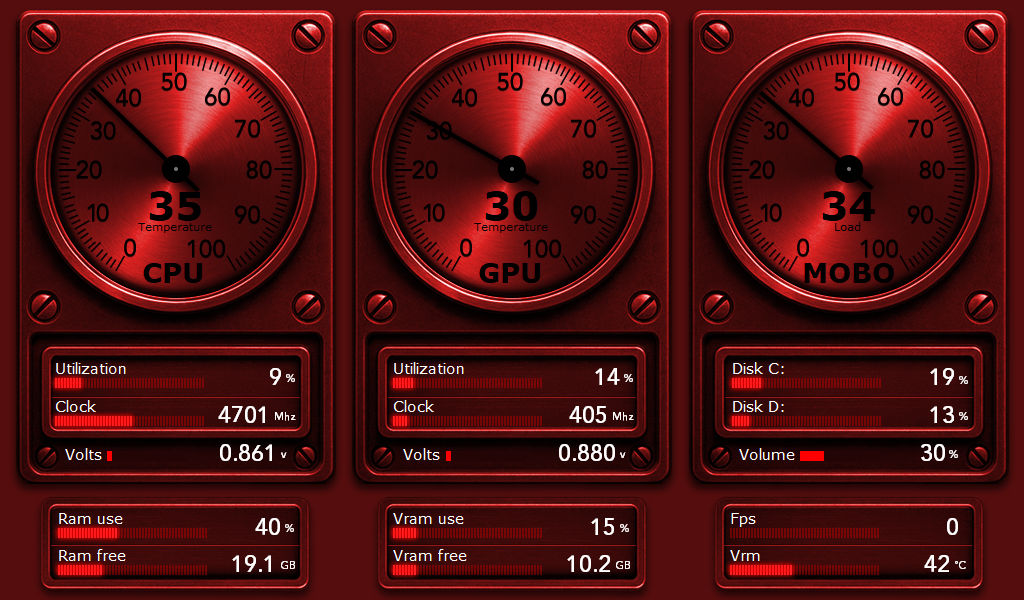 AIDA64 Skin Imperium Timer HUD 1024x600 - AIDA Skins