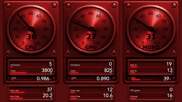AIDA64 Skin Imperium Timer HUD 1920x1080 - AIDA Skins