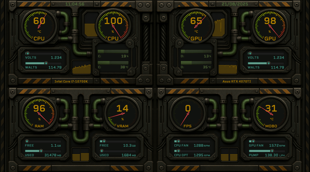 AIDA64 Skin Industrial Edge HUD 1920x1080 - AIDA Skins