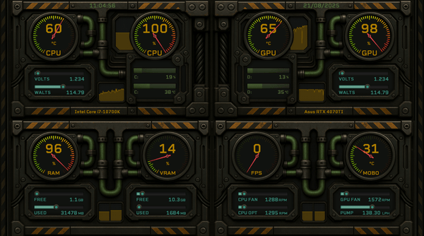 AIDA64 Skin Industrial Edge HUD 1920x1080 - AIDA Skins