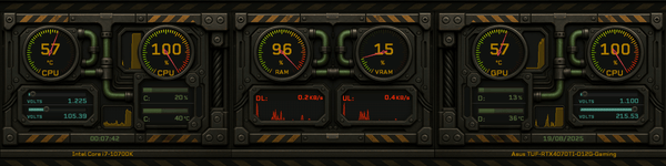 AIDA64 Skin Industrial Edge HUD 1920x480 - AIDA Skins