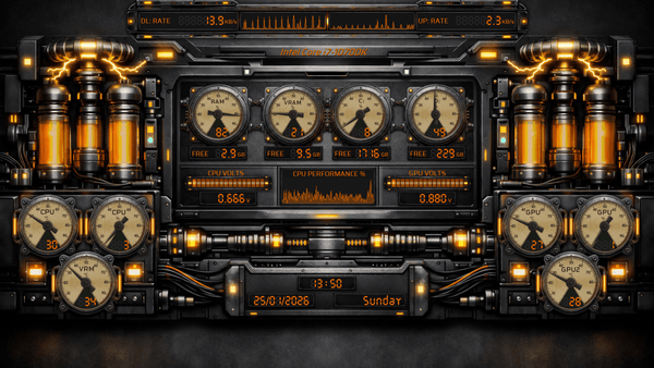 AIDA64 Skin Industrial Reactor HUD 1920x1080 - AIDA Skins