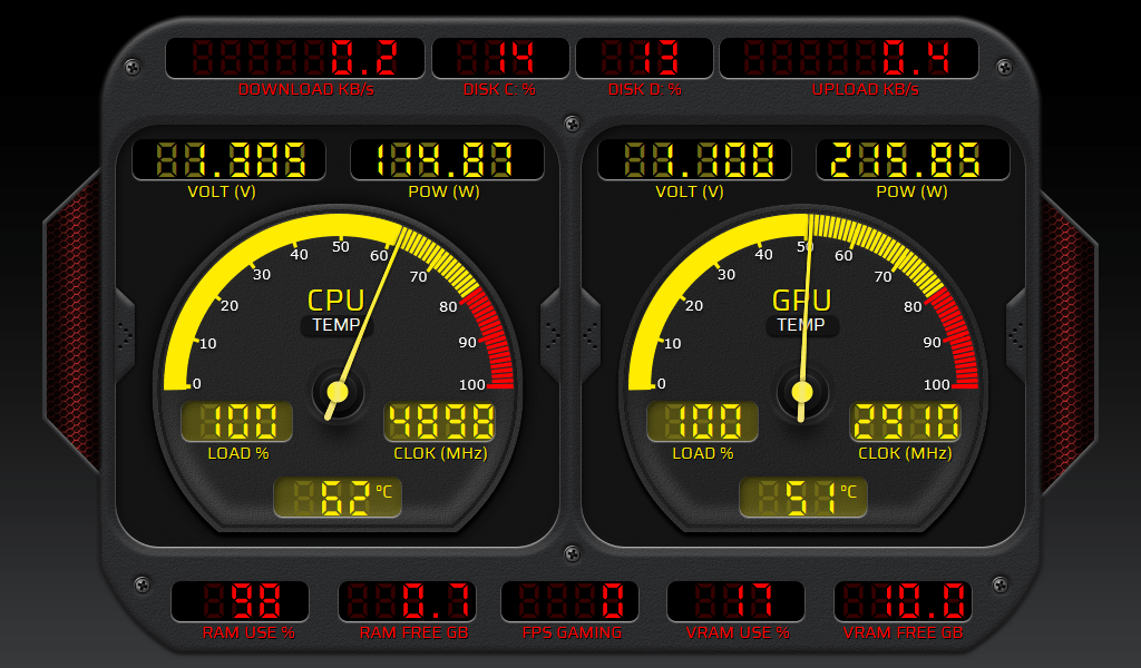 AIDA64 Skin Loading Speed HUD 1024x600 - AIDA Skins