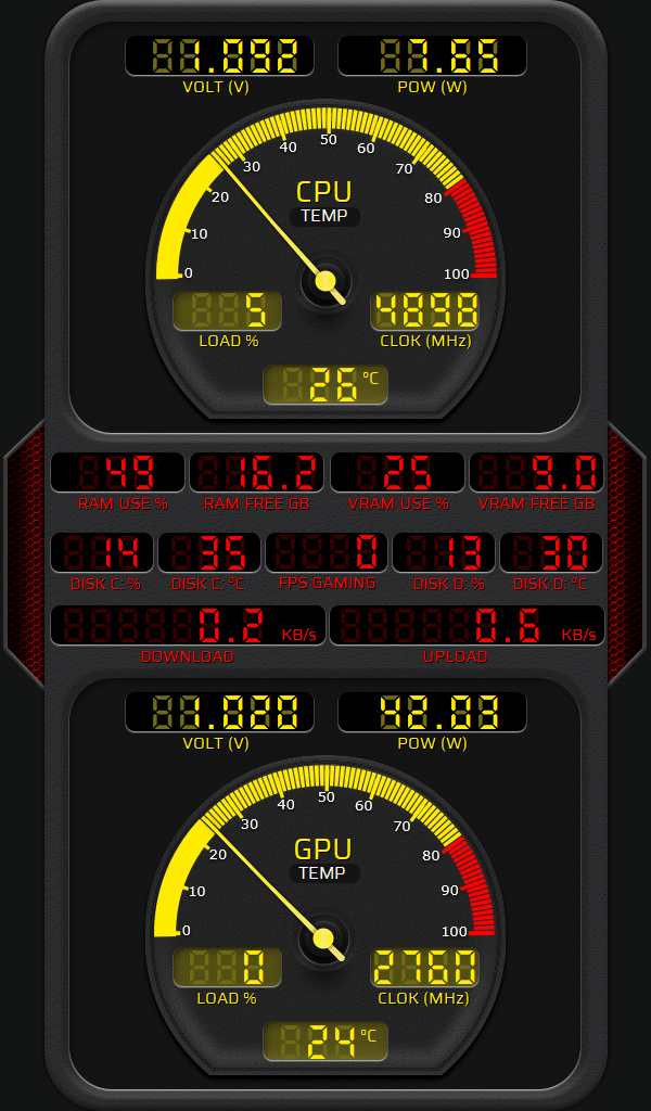 AIDA64 Skin Loading Speed HUD 600x1024 - AIDA Skins