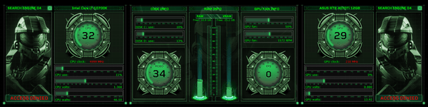 AIDA64 Skin Master Chief HUD 1920x480 - AIDA Skins