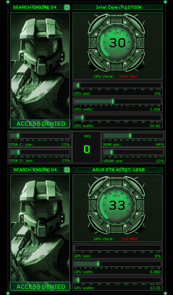 AIDA64 Skin Master Chief HUD 600x1024 - AIDA Skins