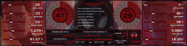 AIDA64 Skin Miles Morales HUD 1920x480 - AIDA Skins