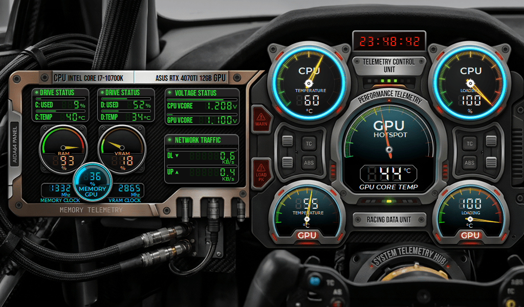AIDA64 Skin Motorsport Edition HUD 1024x600 - AIDA Skins