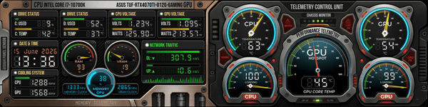AIDA64 Skin Motorsport Edition HUD 1920x480 - AIDA Skins