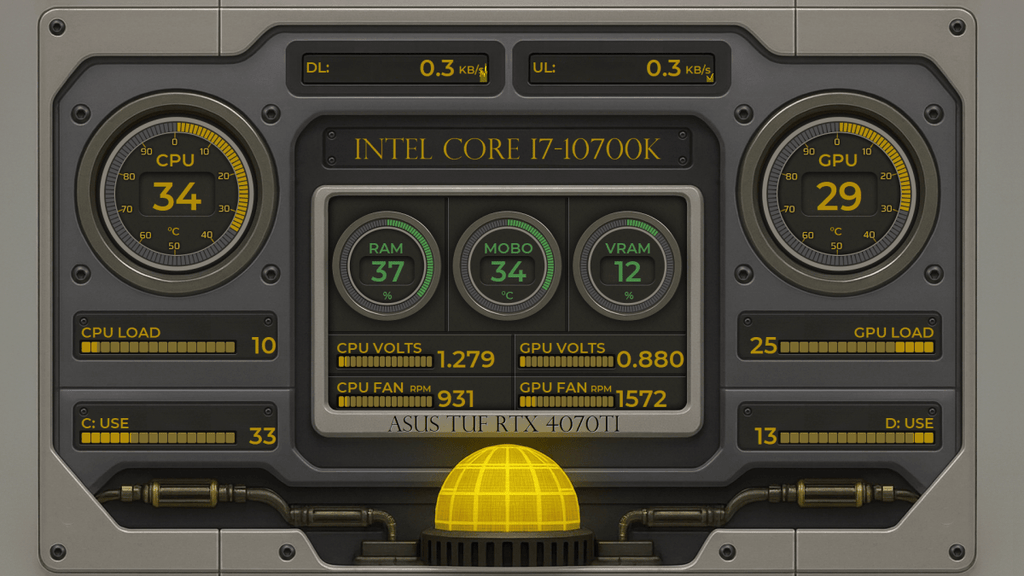 AIDA64 Skin Nasa Observation HUD 1920x1080 - AIDA Skins