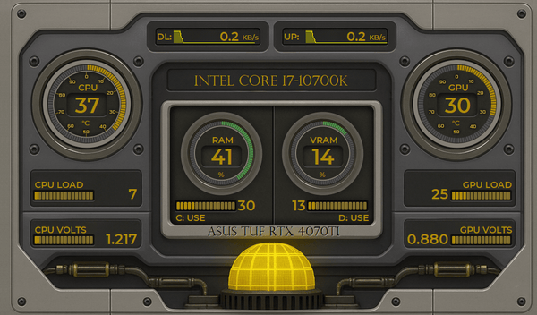 AIDA64 Skin Nasa Observation HUD 600x1024 - AIDA Skins