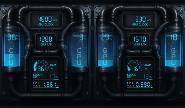 AIDA64 Skin Neon Coolant Drive HUD 1024x600 - AIDA Skins