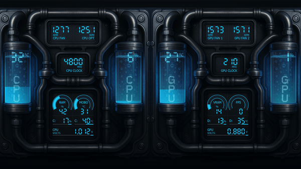 AIDA64 Skin Neon Coolant Drive HUD 1920x1080 - AIDA Skins