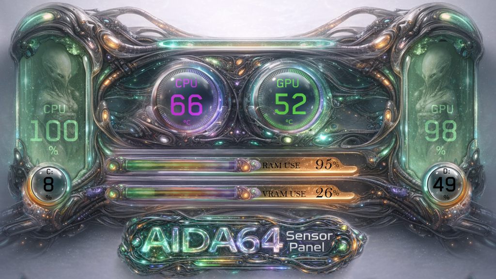 AIDA64 Skin Neuroveil HUD 1920x1080 - AIDA Skins