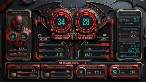 AIDA64 Skin Nightwing HUD 1920x1080 - AIDA Skins