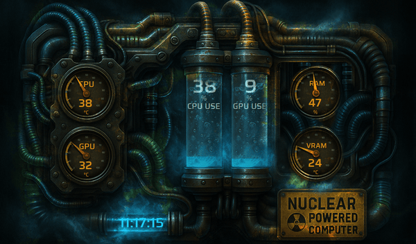 AIDA64 Skin Nuclear Computer HUD 1024x600 - AIDA Skins