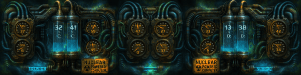 AIDA64 Skin Nuclear Computer HUD 1920x480 - AIDA Skins