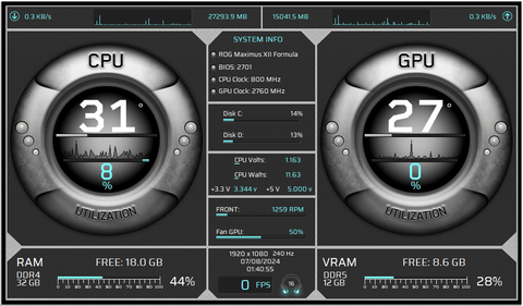 AIDA64 Skin Obsidian Ice Circles HUD 1024x600 - AIDA Skins | AIDA Skins