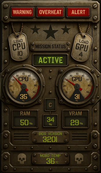 AIDA64 Skin Operation Dogtag HUD 600x1024 - AIDA Skins