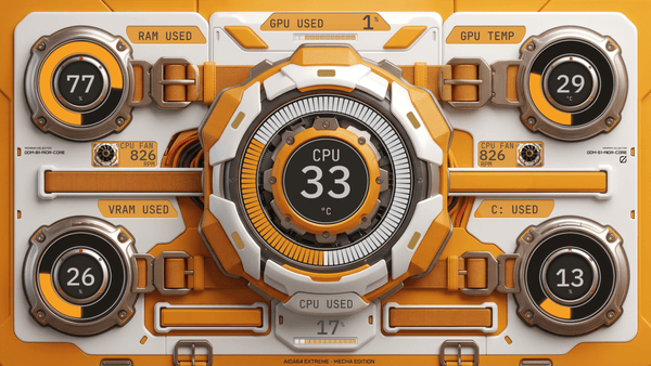 AIDA64 Skin Orange ExoFrame HUD 1920x1080 - AIDA Skins