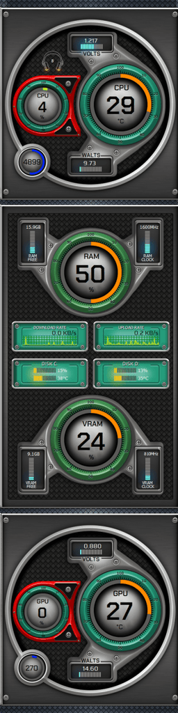 AIDA64 Skin Orbital Fusion HUD 480x1920 - AIDA Skins