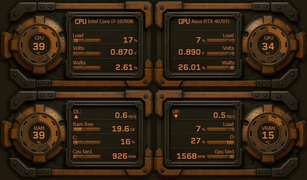 AIDA64 Skin Oxide Sentinel HUD 1024x600 - AIDA Skins