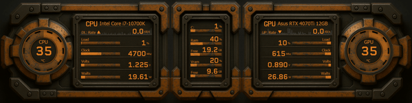 AIDA64 Skin Oxide Sentinel HUD 1920x480 - AIDA Skins