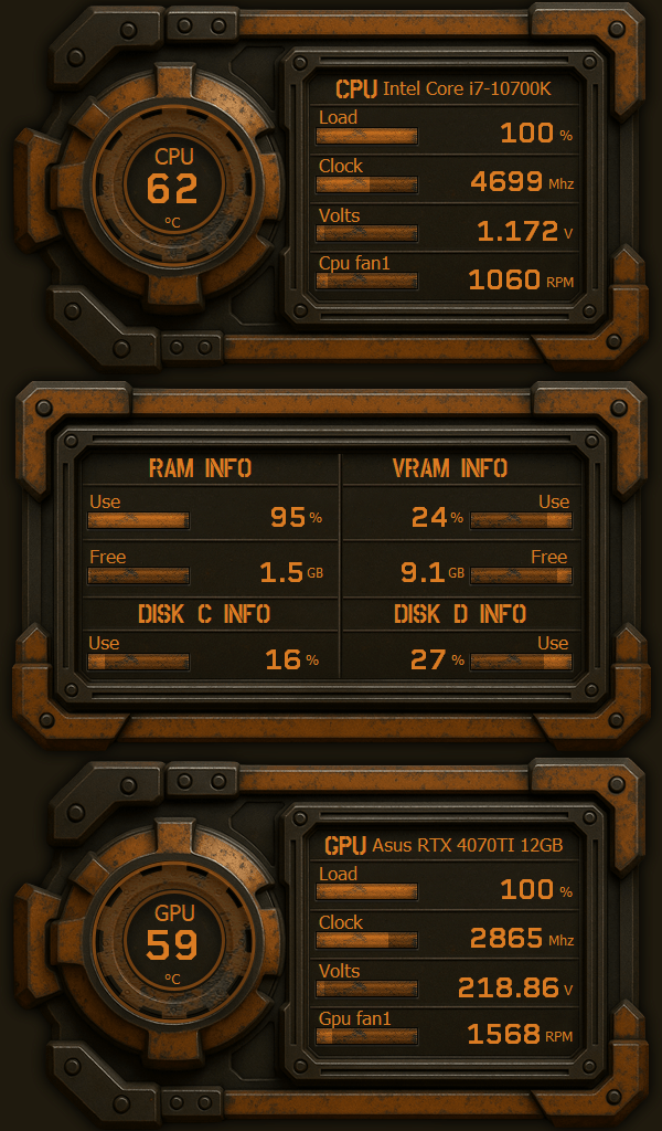 AIDA64 Skin Oxide Sentinel HUD 600x1024 - AIDA Skins