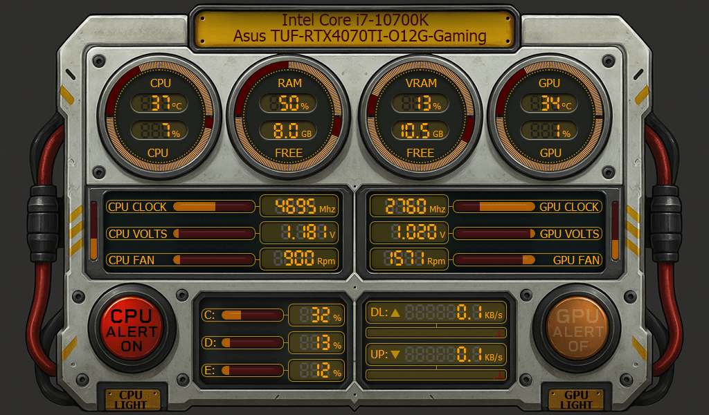 AIDA64 Skin PowerLink HUD 1024x600 - AIDA Skins