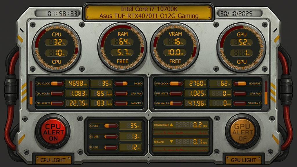AIDA64 Skin PowerLink HUD 1920x1080 - AIDA Skins