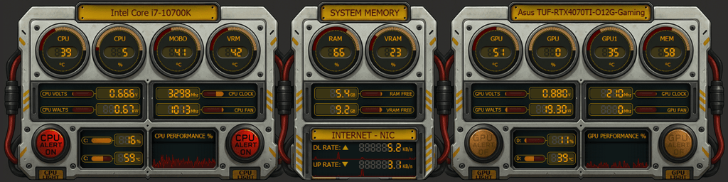 AIDA64 Skin PowerLink HUD 1920x480 - AIDA Skins