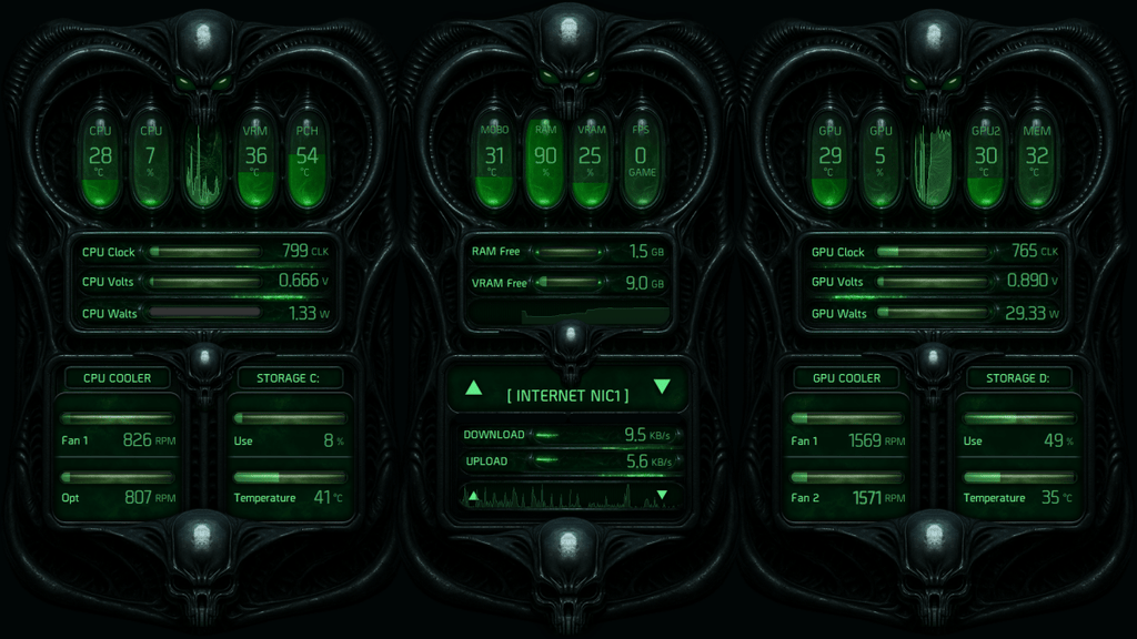 AIDA64 Skin Predator HUD 1920x1080 - AIDA Skins