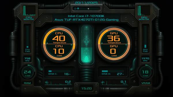 AIDA64 Skin Project Prometheus HUD 1920x1080 - AIDA Skins