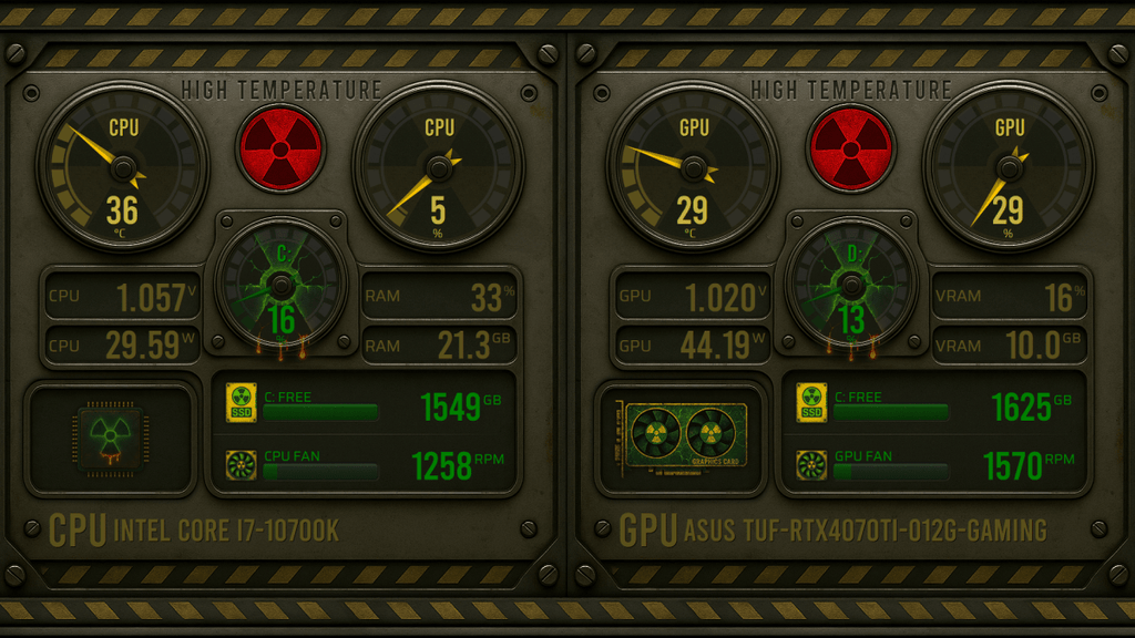 AIDA64 Skin Radiation Protocol HUD 1920x1080 - AIDA Skins