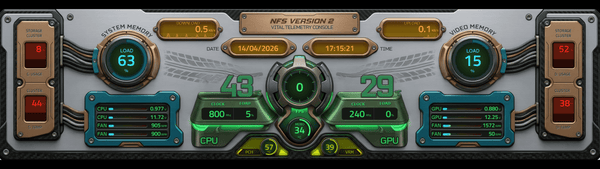 AIDA64 Skin Ragedrive System HUD 2560x720 - AIDA Skins