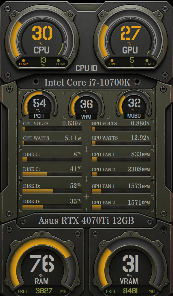 AIDA64 Skin Rust Engine HUD 600x1024 - AIDA Skins