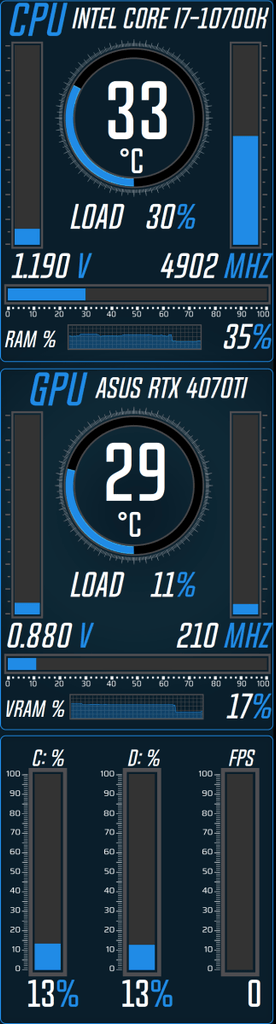 AIDA64 Skin Slate Horizon HUD 682x2560 - AIDA Skins