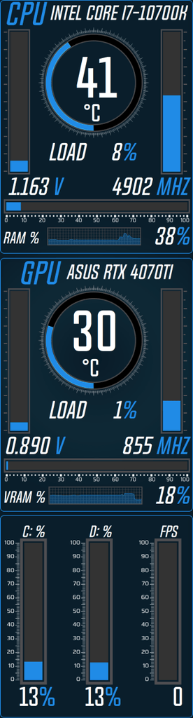 AIDA64 Skin Slate Horizon HUD 688x2560 - AIDA Skins