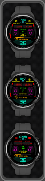 AIDA64 Skin Smart Watch Face HUD 480x1920 - AIDA Skins