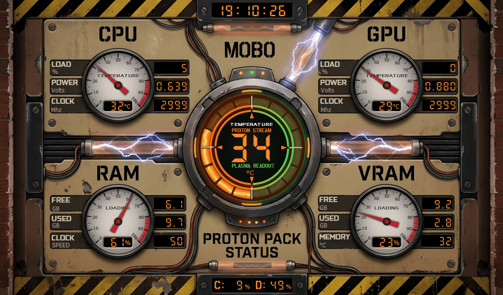 AIDA64 Skin Spectral Status HUD 1024x600 - AIDA Skins