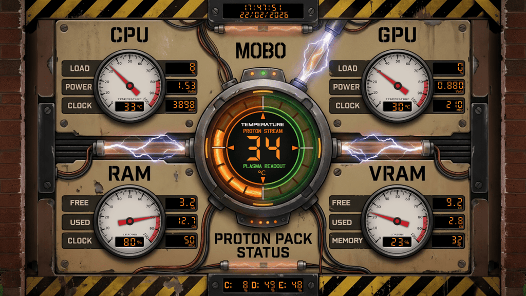 AIDA64 Skin Spectral Status HUD 1920x1080 - AIDA Skins