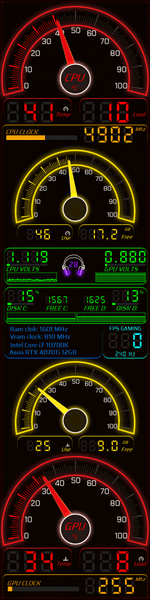 AIDA64 Skin SpeedLink Monitor HUD 480x1920 - AIDA Skins