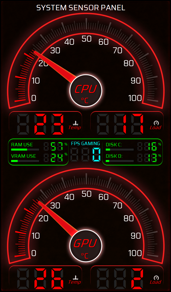 AIDA64 Skin SpeedLink Monitor HUD 600x1024 - AIDA Skins