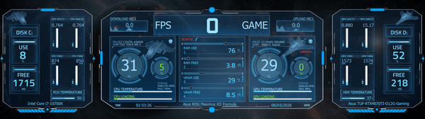 AIDA64 Skin Starfield HUD 2560x720 - AIDA Skins