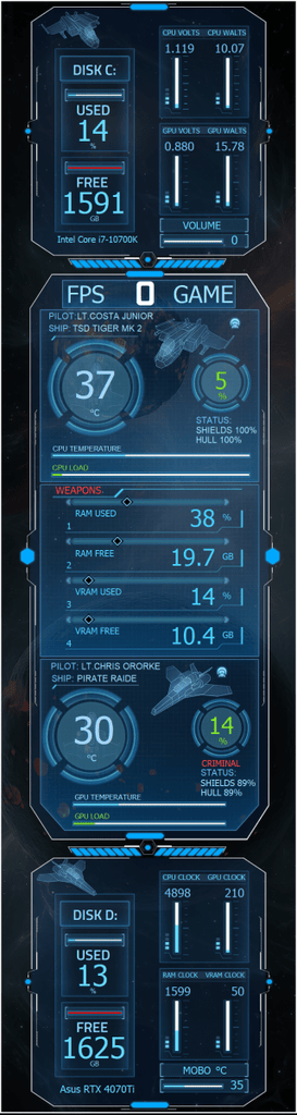 AIDA64 Skin Starfield HUD 682x2560 - AIDA Skins