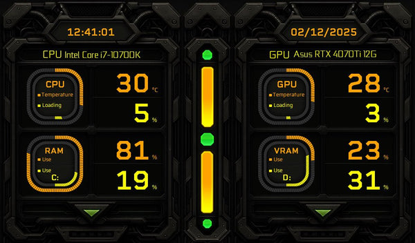 AIDA64 Skin SteelFrame HUD 1024x600 - AIDA Skins